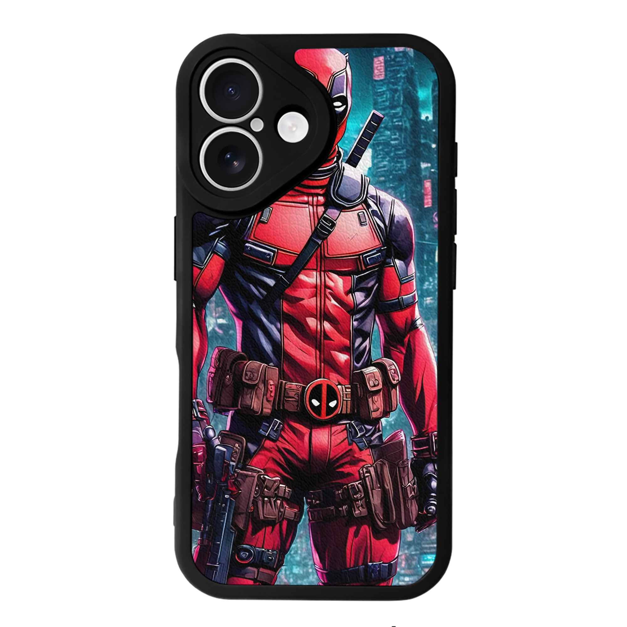 （画像用） Deadpool デッドプール 【iPhone 16シリーズ対応】シリコンスマホケース（レザー調） 材質：シリコン